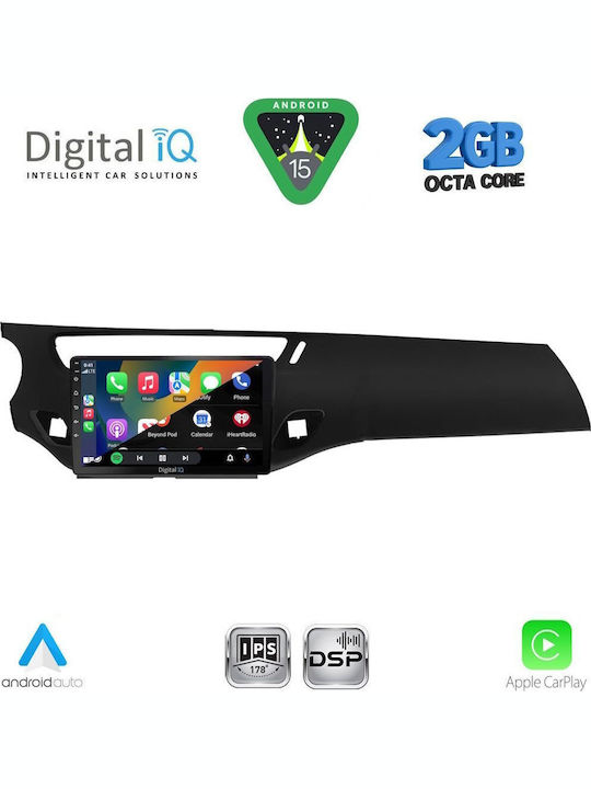 Digital IQ Car Audio System for Citroen C3 / DS3 2009-2016 (Bluetooth/USB/WiFi/GPS/Apple-Carplay/Android-Auto) with Touch Screen 9"