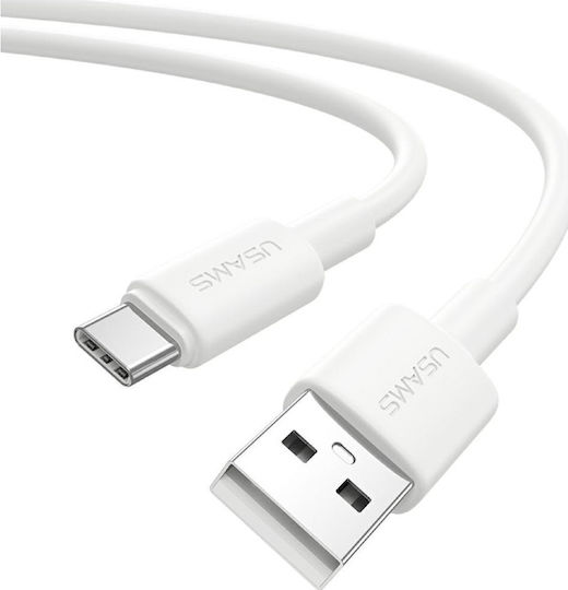 Usams USB 2.0 Cable USB-C Male - USB-A / USB-C 18W White 1m