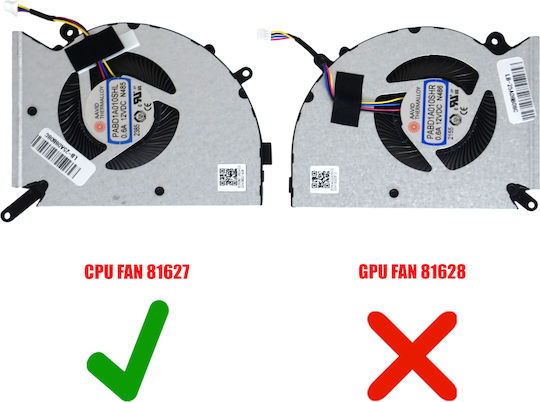 Laptop Fan Cpu Cooling Fan Msi Stealth Gs77 12uhs 12uh 12ugs 12ue 17a13vi Ms-17p1 Pabd1a010shl N485 Pabd1a010shl-n485 E33-0801250-mc2 4pin Code 81627