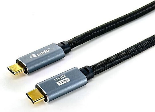 Equip Braided USB 3.2 Video Cable USB-C Male - USB-C 100W PD Black 3m 128359
