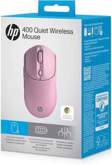 HP 400 Quiet Ενσύρματο Ποντίκι Ροζ
