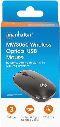 Manhattan MW3050 Ασύρματο Ποντίκι Μαύρο