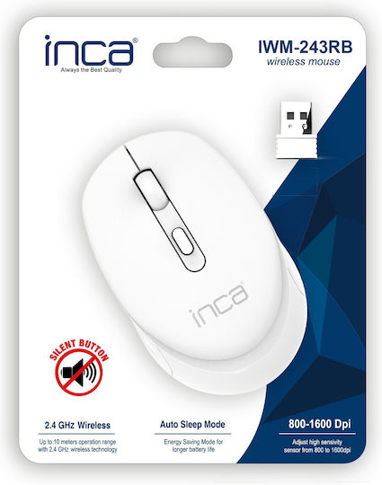 Inca IWM-243RB Ασύρματο Ποντίκι Λευκό