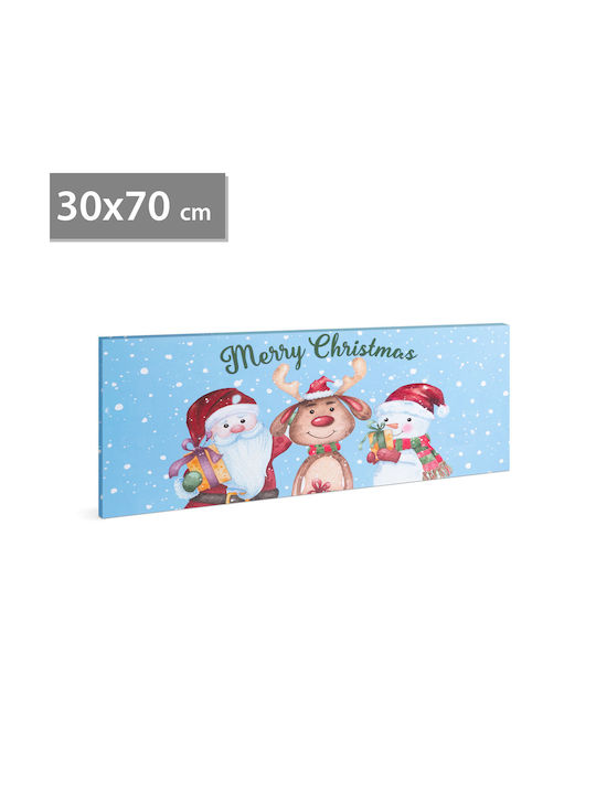 Pictură De Crăciun Cu Iluminare LED Suport 2 Baterii AA 70 X 30 Cm 58464