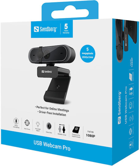Sandberg USB Webcam Pro Full HD 1080p Schwarz 133-95