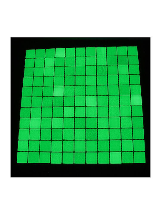 Green Phosphorescent Mosaic Glow In Dark Decor 30x30 Cm