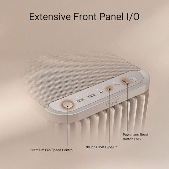 Asus ProArt PA401 Wood Edition Midi Tower Κουτί Υπολογιστή Beige
