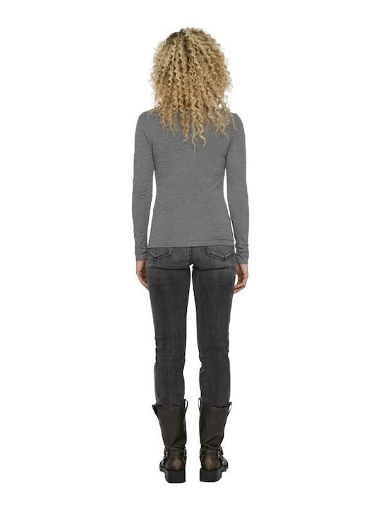 Women's Blouse Cotton Long Sleeve Grey