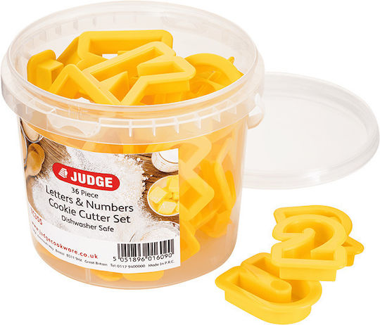 Set 36 Cookie Cutters Judge Kitchen Plastic Polypropylene 13.2x11 Cm Yellow