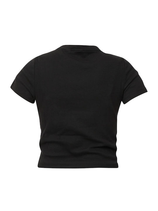 Essential Sporty Γυναικείο Αθλητικό Crop T-shirt Black