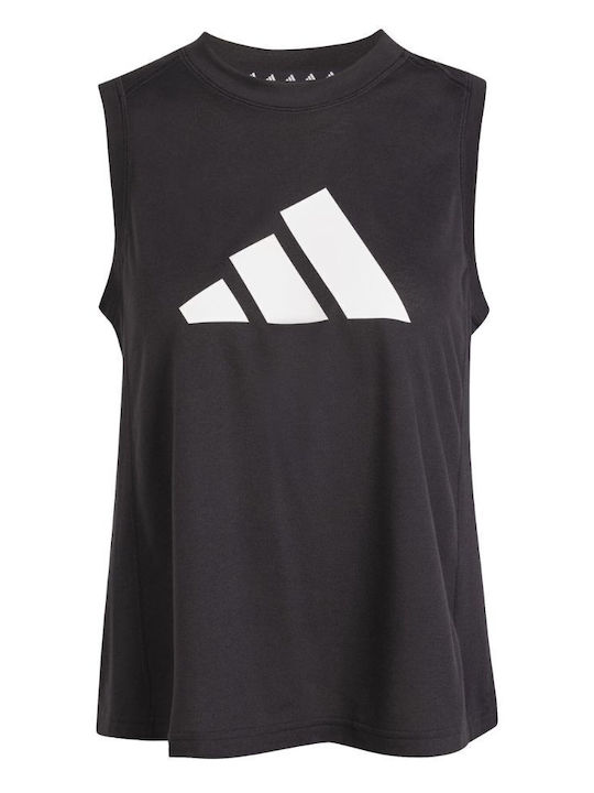 Essentials Big Γυναικείο Αθλητικό Crop Top Αμάνικο Fast Drying με Διαφάνεια Μαύρο