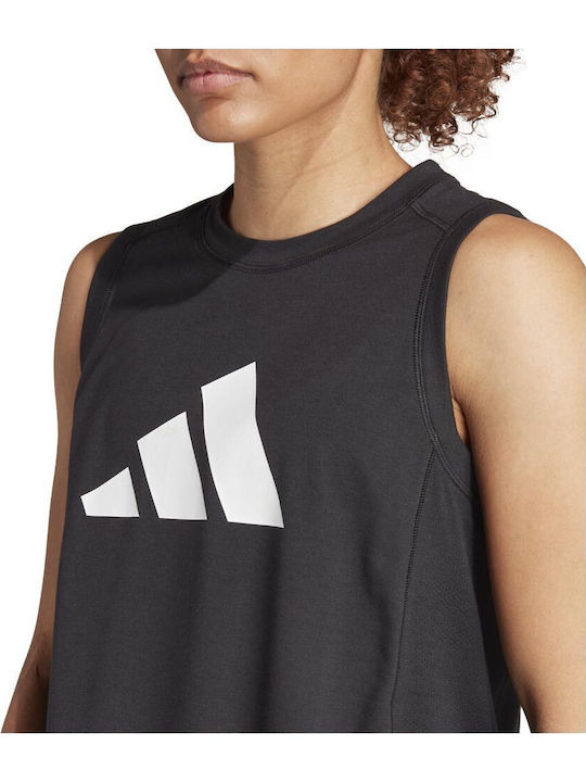 Essentials Big Γυναικείο Αθλητικό Crop Top Αμάνικο Fast Drying με Διαφάνεια Μαύρο