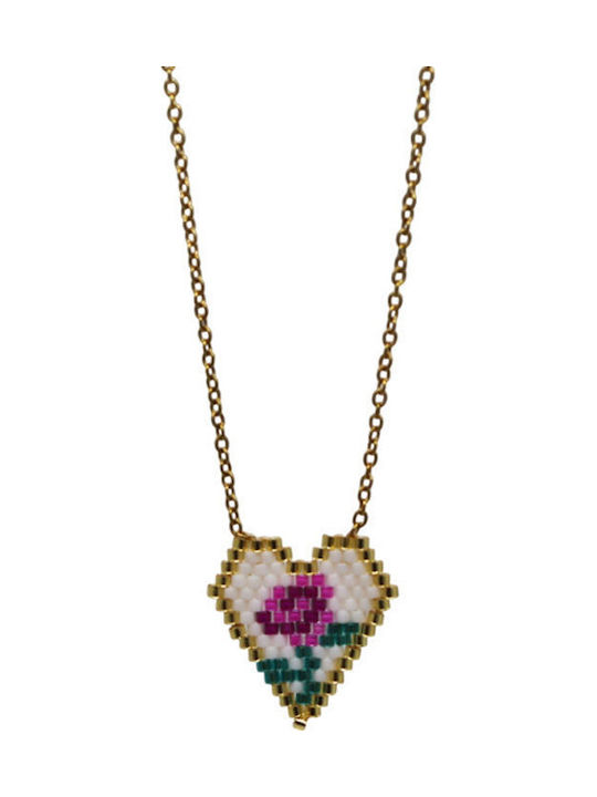 Awear Necklace with design Heart from Steel