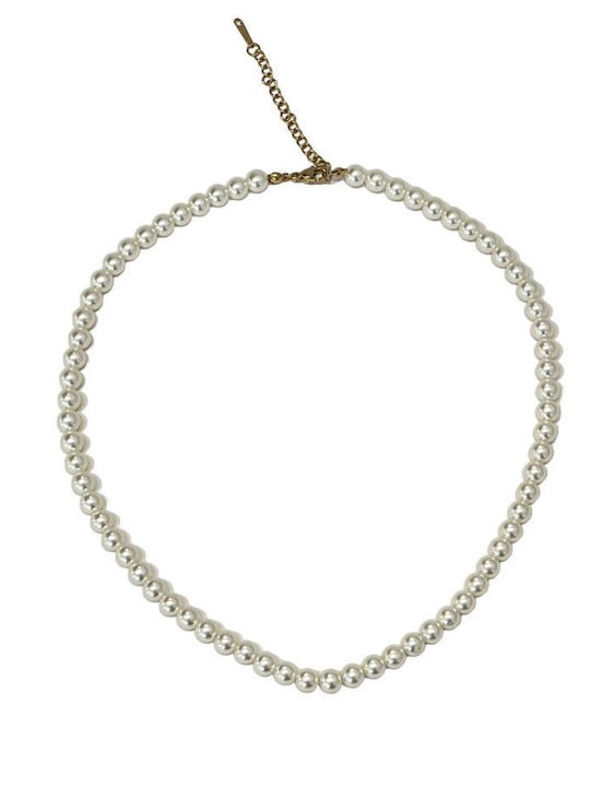 Awear Necklace from Steel with Pearls 8mm