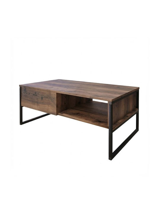 Rectangular Central Coffee Table Lawrence Wooden Brown W105xL60xH46cm