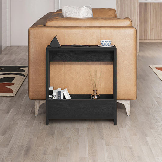 Rectangular Side Table Simpi from Solid Wood Black Wood W55xD20xH60cm