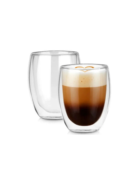 Vilde Set of Cups Cappuccino Glass Transparent 370ml 2pcs
