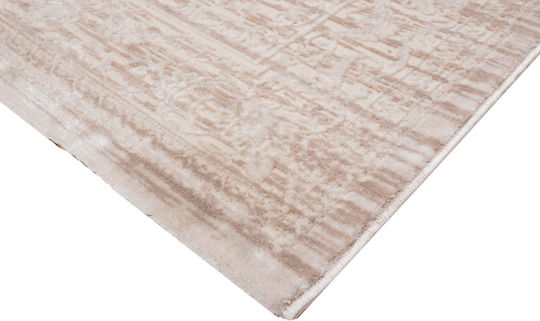 Klonaras Vintage 9303 Teppich Rund Synthetisch,Polyester/Cotton/Leather Cream Beige