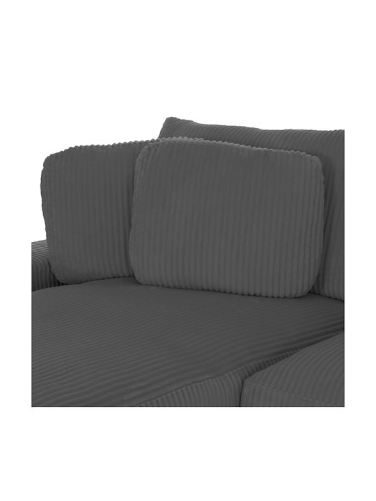 Cranfield Colțar Canapea cu Colțul stâng Gray Striped 313x169x80cm.