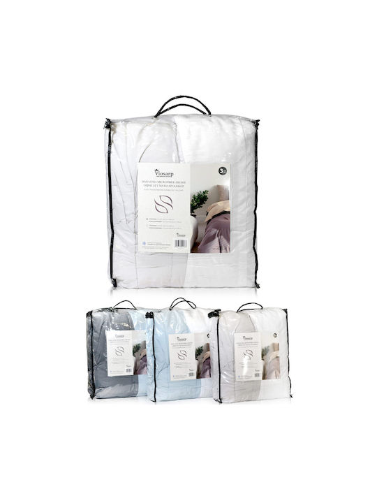 Viosarp Bettdecken-Set Großes Doppelbett mit Microfiber-Füllung 220x240cm Gray 3Stück