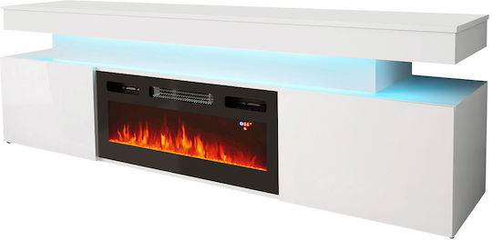 Έπιπλο Τηλεόρασης Glossa 2d Λευκό Μ190xΠ41xΥ59cm
