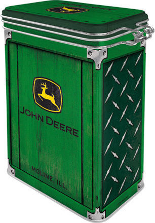 Nostalgic Art John Deere Diamond Plate Green Food Jar with Lid and Stand Metallic Green 1300ml
