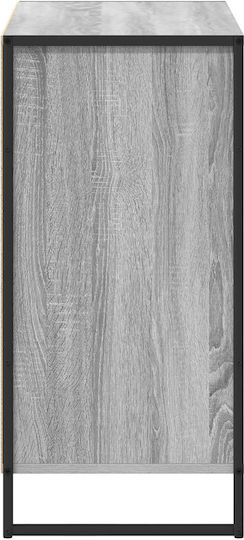 Wooden & Metallic Chest of Drawers Gray Sonoma 79x36x75cm