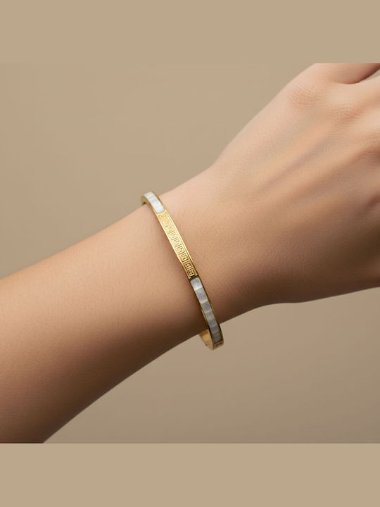 Awear Women's Bracelet with design Meander made of Steel Gold Plated