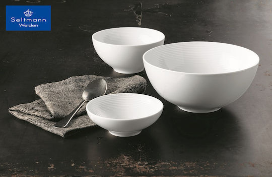 Espiel Blues Ceramic Salad Bowl White 15.5x15.5x7.6cm