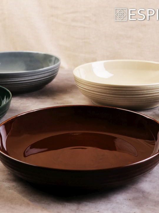 Espiel Terra Porcelain Salad Bowl Beige 25x25x6.6cm