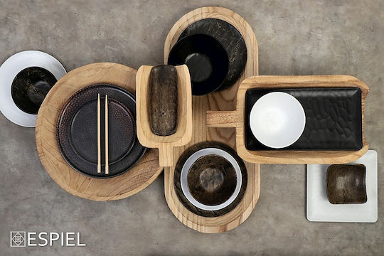 Espiel Tria Wooden Salad Bowl Black 27x27cm