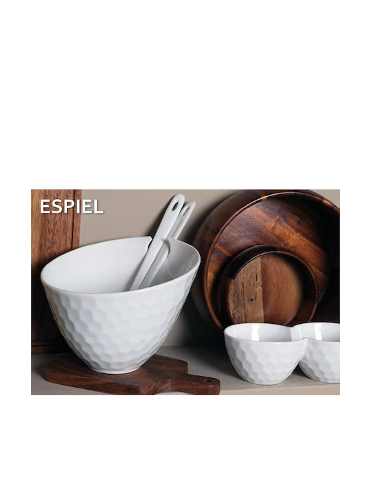 Espiel Porcelain Dessert Divided Serving Plate with 2 Slots White