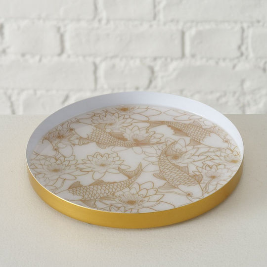 MSA Metallic Oval Decorative Tray 18.5x18.5x2cm 3pcs
