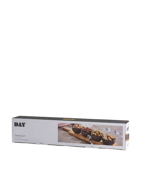 Espiel Porcelain Dessert Divided Serving Tray with 4 Slots Gray 10x10cm 4pcs
