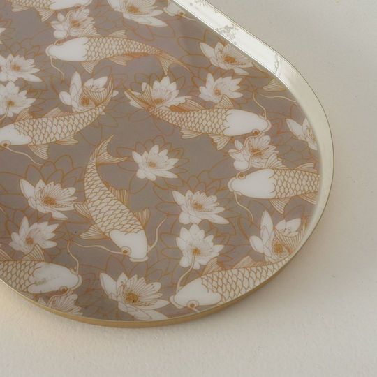 MSA Metallic Oval Decorative Tray 18.5x18.5x2cm 3pcs