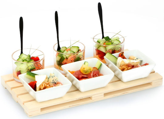 ArteLibre Inox Dessert Divided Serving Plate with 3 Slots Multicolour 15x30x2cm