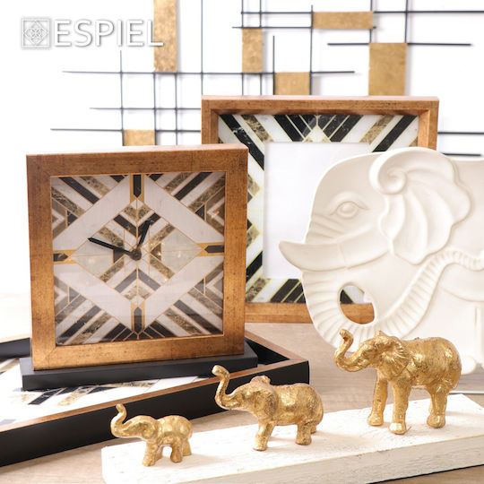 Espiel Elefant Platou Decorativ Rotundă Ceramică Alb 1buc 36x24x4buc