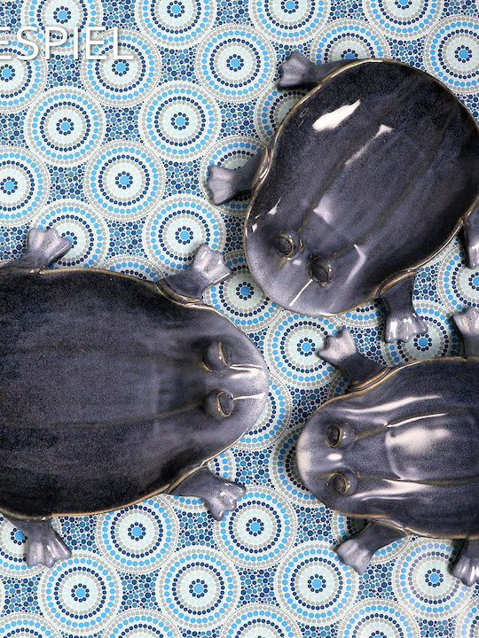 Espiel Ceramic Decorative Platter Frog Blue 24.2x22.4x5.9cm