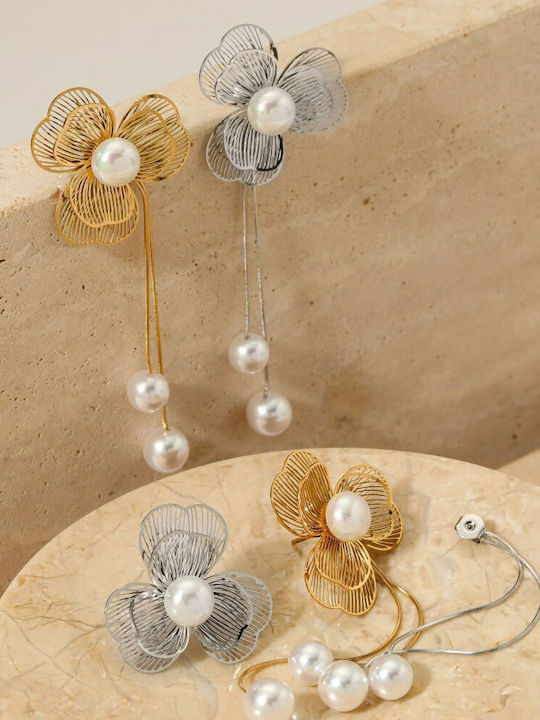 Awear Earrings made of Steel Gold Plated with Pearls Awear Earrings made of Steel Gold Plated with Pearls