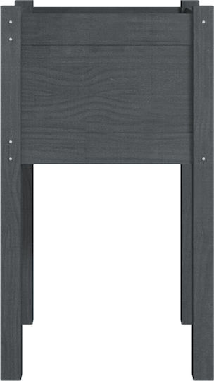 vidaXL Кутия за саксии Дърво Сив 40x40x70см.