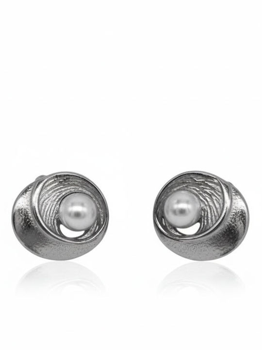 Awear Gold Plated Steel Stud Earrings with Pearls