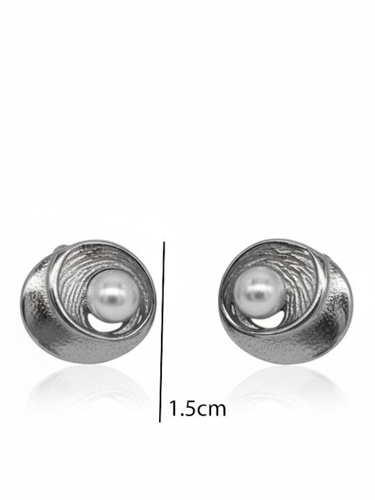 Awear Gold Plated Steel Stud Earrings with Pearls