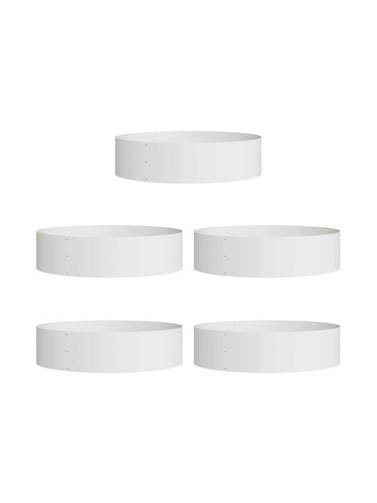vidaXL Set 5 Metallische Pflanzgefäße Weiß 80x20cm