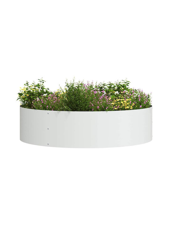 vidaXL Set 5 Metallische Pflanzgefäße Weiß 80x20cm