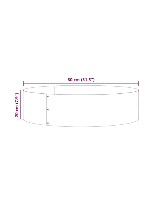 vidaXL Set 5 Metallische Pflanzgefäße Weiß 80x20cm