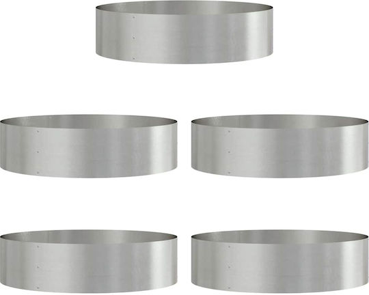 vidaXL Set 5 Metallische Pflanzgefäße Silber 80x20cm