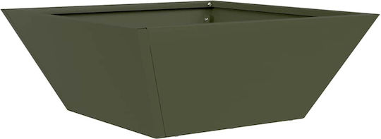 vidaXL Set 5 Metallische Pflanzgefäße Olive 40x15cm
