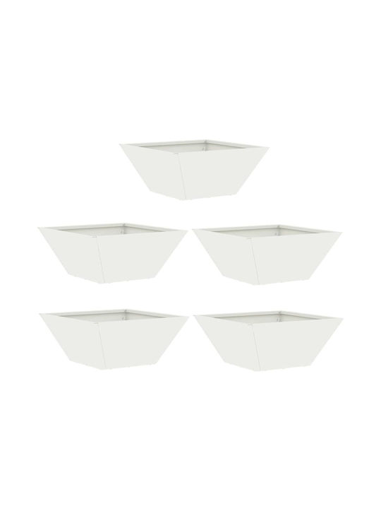 vidaXL Set 5 Pots Plastic White