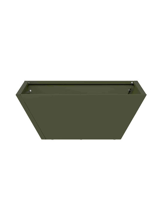 vidaXL Set 5 Metallische Pflanzgefäße Olive 40x15cm