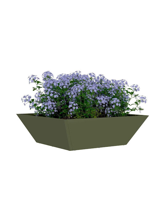vidaXL Set 5 Metallische Grüne Pflanzgefäße 50x15cm
